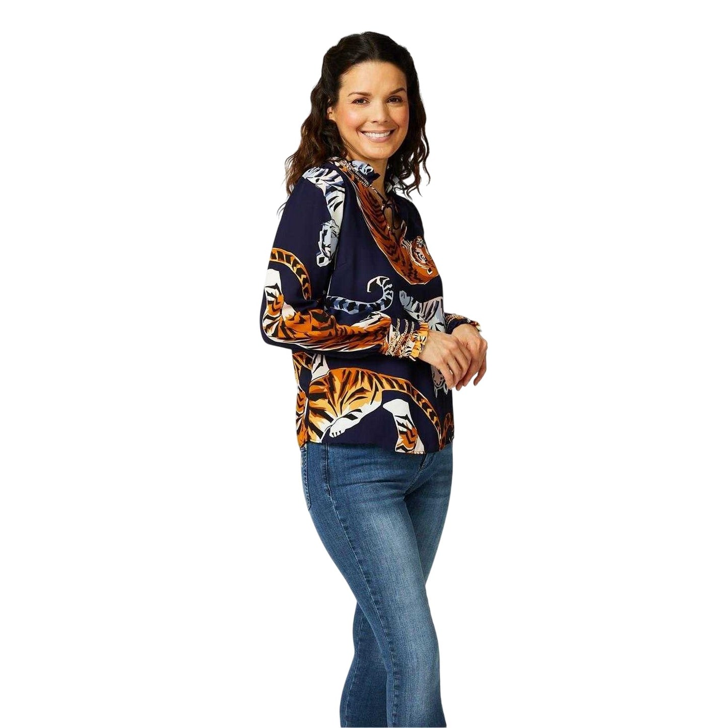 Multicoloured - Side - Biba Womens-Ladies Tiger Long-Sleeved Blouse