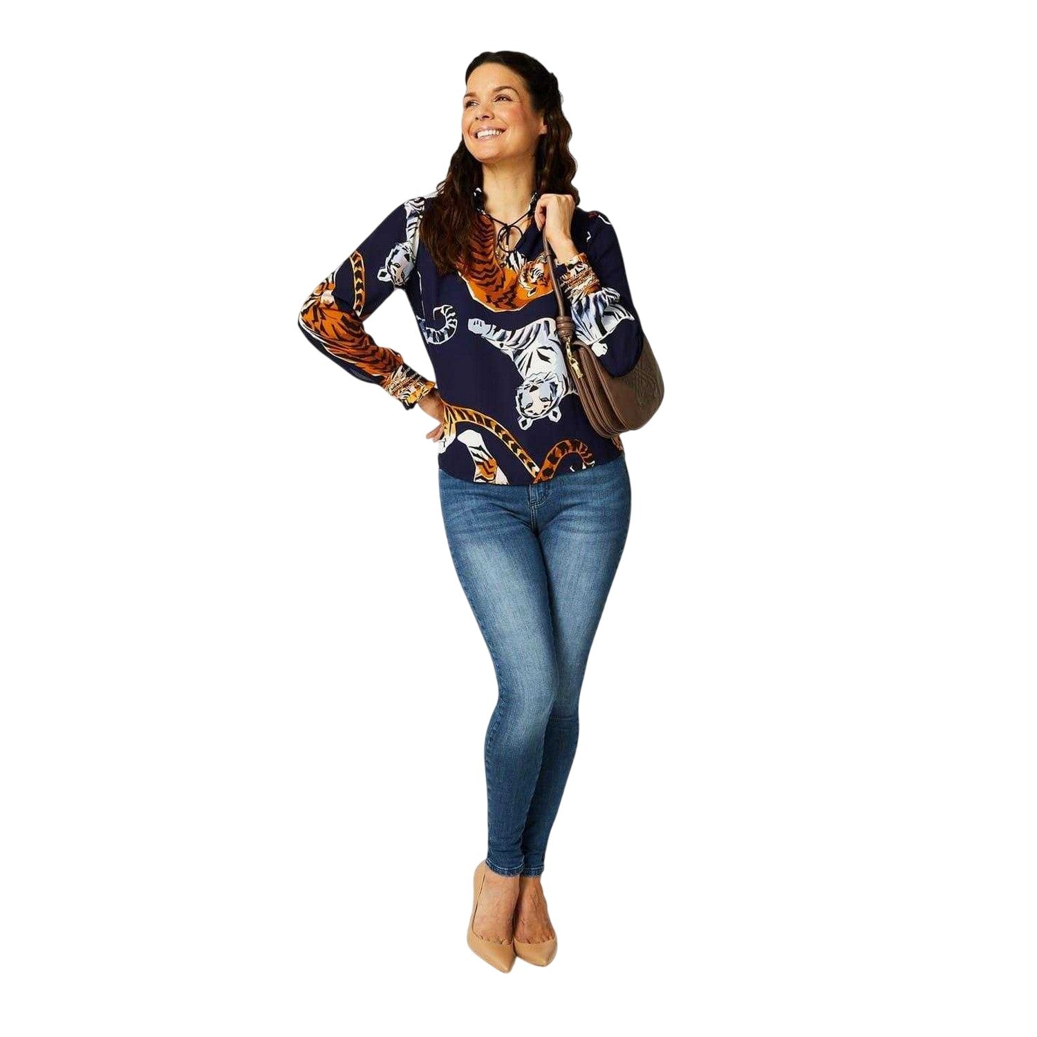 Multicoloured - Lifestyle - Biba Womens-Ladies Tiger Long-Sleeved Blouse