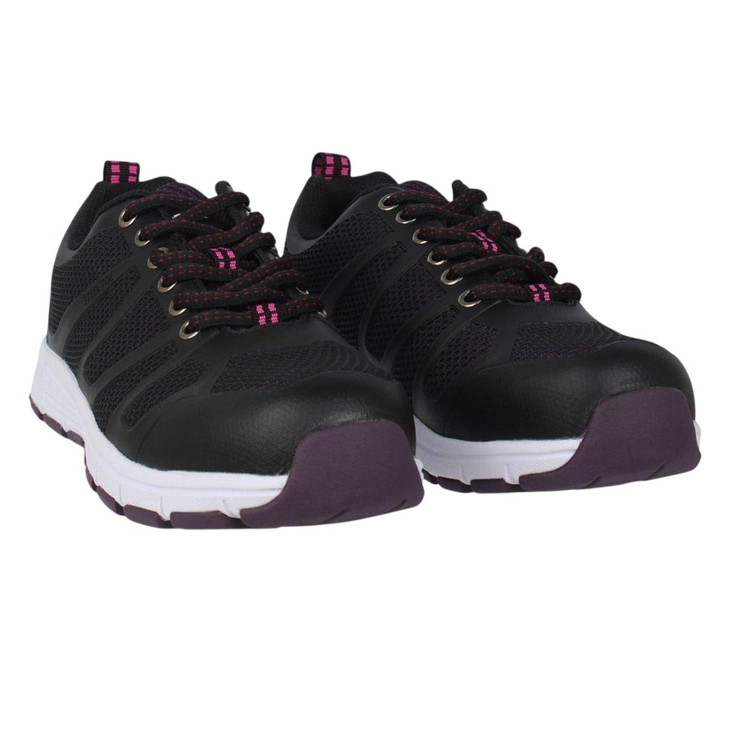Black - Pack Shot - Dunlop Womens-Ladies Reno Memory Foam Safety Shoes