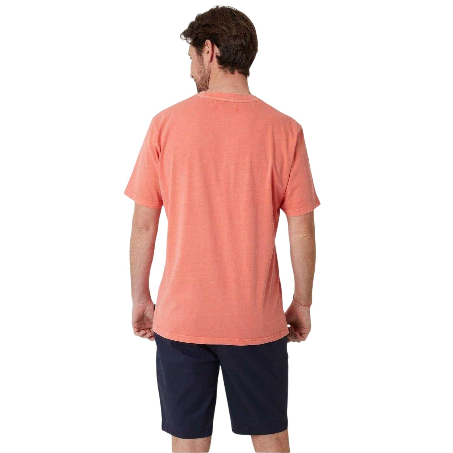 Coral - Back - Saltwell Mens Penally Pocket T-Shirt