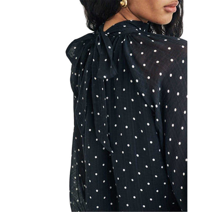 Black - Side - Nobody´s Child Womens-Ladies Polka Dot High-Neck Relaxed Fit Blouse