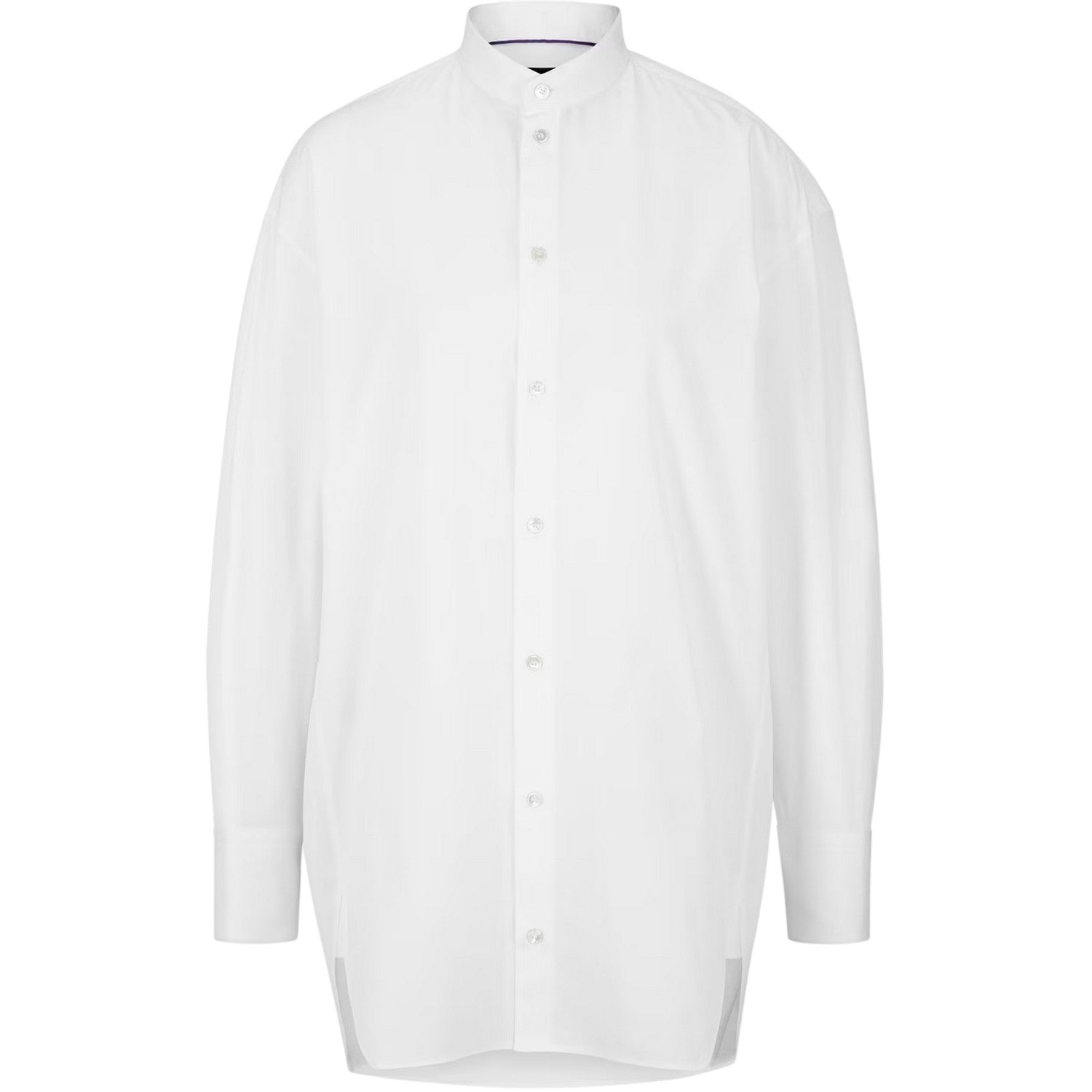 White - Front - Boss Womens-Ladies High-Neck Relaxed Fit Long-Sleeved Blouse