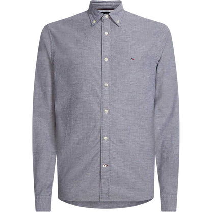 Desert Sky - Front - Tommy Hilfiger Mens Core 1985 Oxford Long-Sleeved Button-Down Shirt