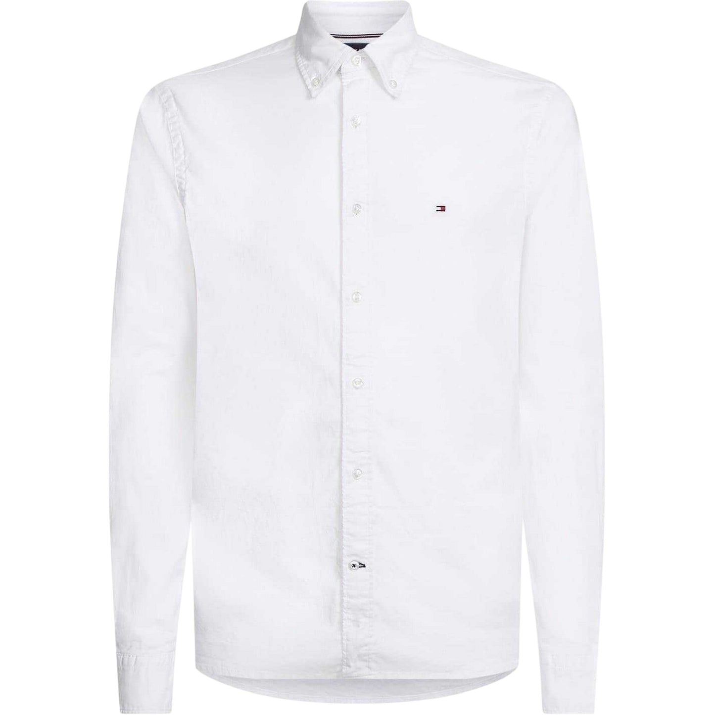 White - Front - Tommy Hilfiger Mens Core 1985 Oxford Long-Sleeved Button-Down Shirt