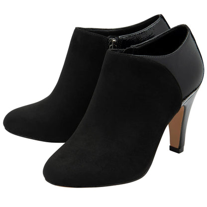 Black Patent - Side - Lotus Shoes Womens-Ladies Lotus Patent Leather Ankle Boots