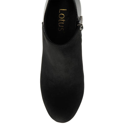 Black Patent - Lifestyle - Lotus Shoes Womens-Ladies Lotus Patent Leather Ankle Boots