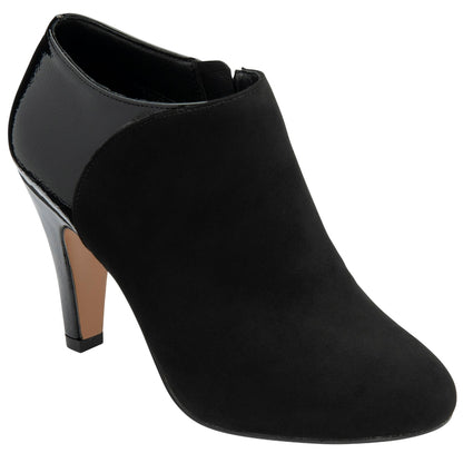 Black Patent - Front - Lotus Shoes Womens-Ladies Lotus Patent Leather Ankle Boots