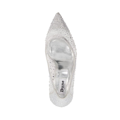 Silver - Side - Dune London Womens-Ladies Brightest Stiletto Heel Court Shoes