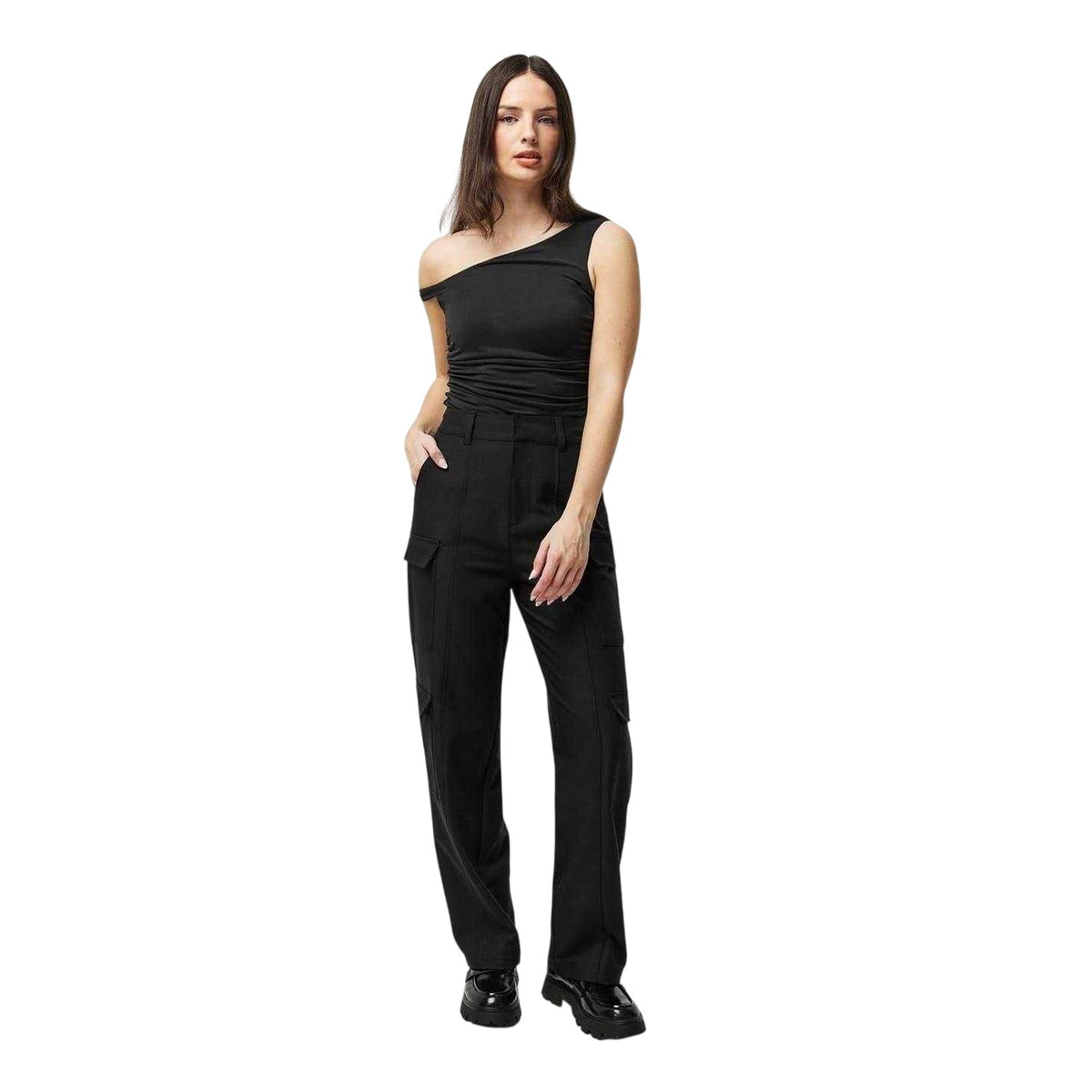 Black - Lifestyle - Jack Wills Womens-Ladies Fitted One Shoulder Top