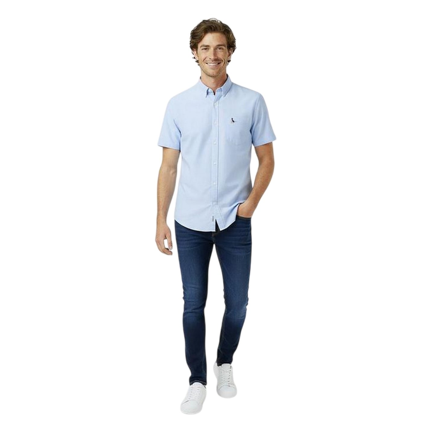 Sky Blue - Side - Jack Wills Mens Stableton Classic Oxford Button-Down Shirt
