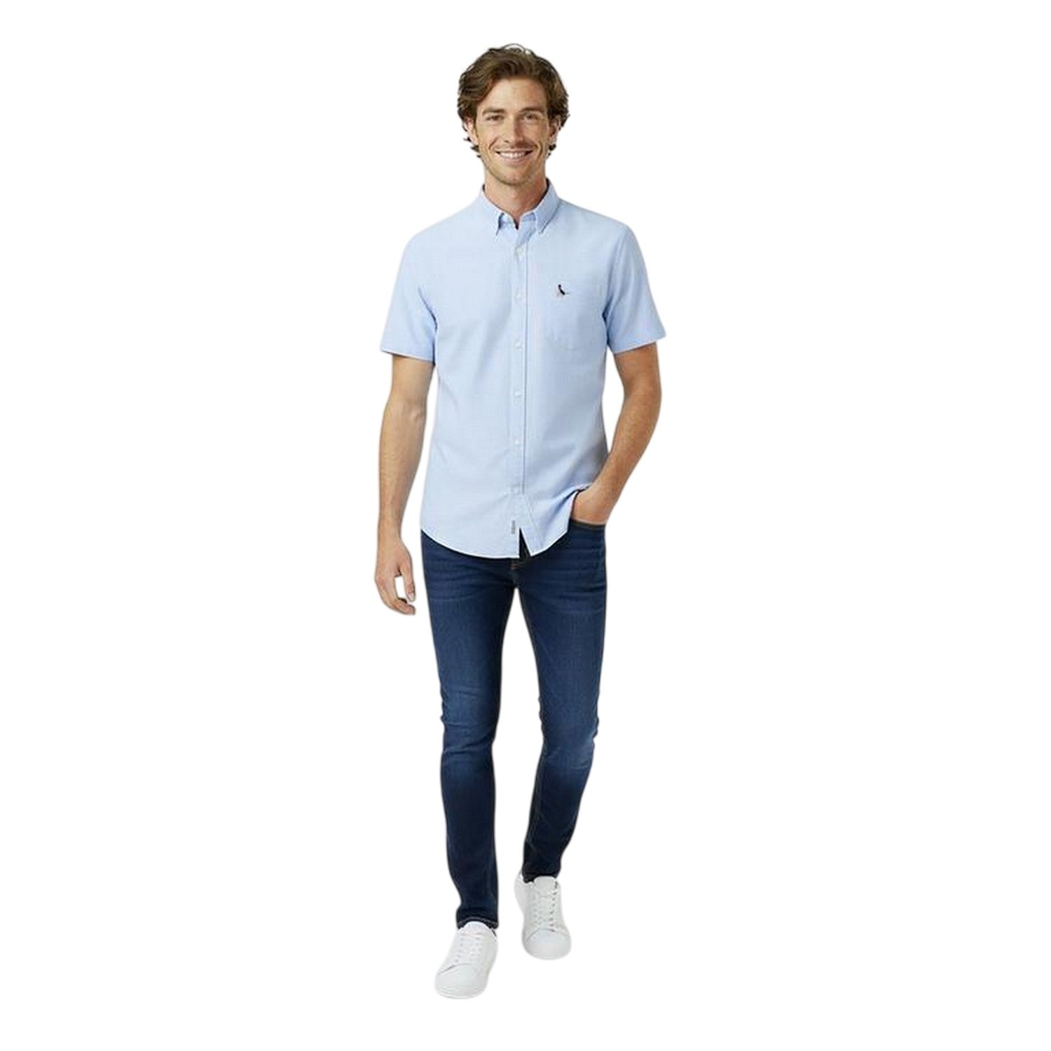 Sky Blue - Side - Jack Wills Mens Stableton Classic Oxford Button-Down Shirt