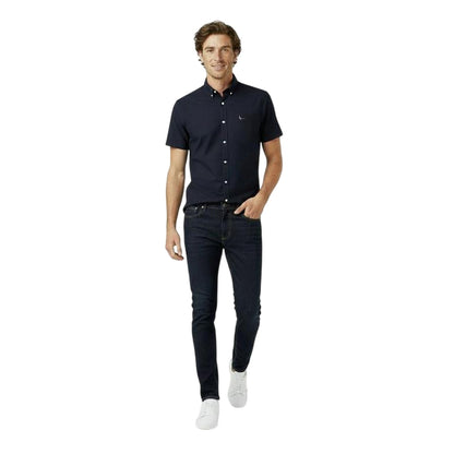 Navy - Side - Jack Wills Mens Stableton Classic Oxford Button-Down Shirt