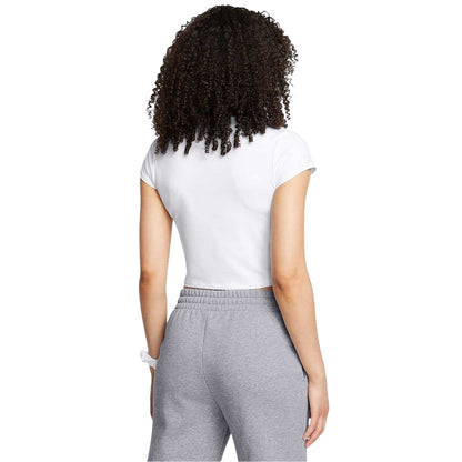 White - Back - Under Armour Womens-Ladies Meridian Cropped T-Shirt