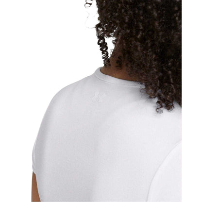 White - Side - Under Armour Womens-Ladies Meridian Cropped T-Shirt