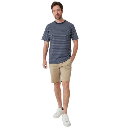 Navy - Front - Saltwell Mens Striped Crew Neck T-Shirt