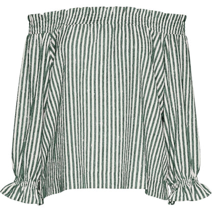 Snow White - Front - Vero Moda Womens-Ladies Striped Relaxed Fit Off-the-Shoulder Blouse
