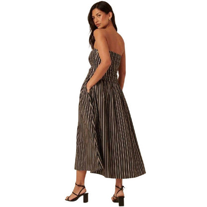 Navy-White - Back - Nobody´s Child Womens-Ladies Felicity Sleeveless Midi Dress