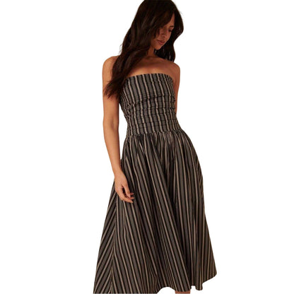Navy-White - Side - Nobody´s Child Womens-Ladies Felicity Sleeveless Midi Dress