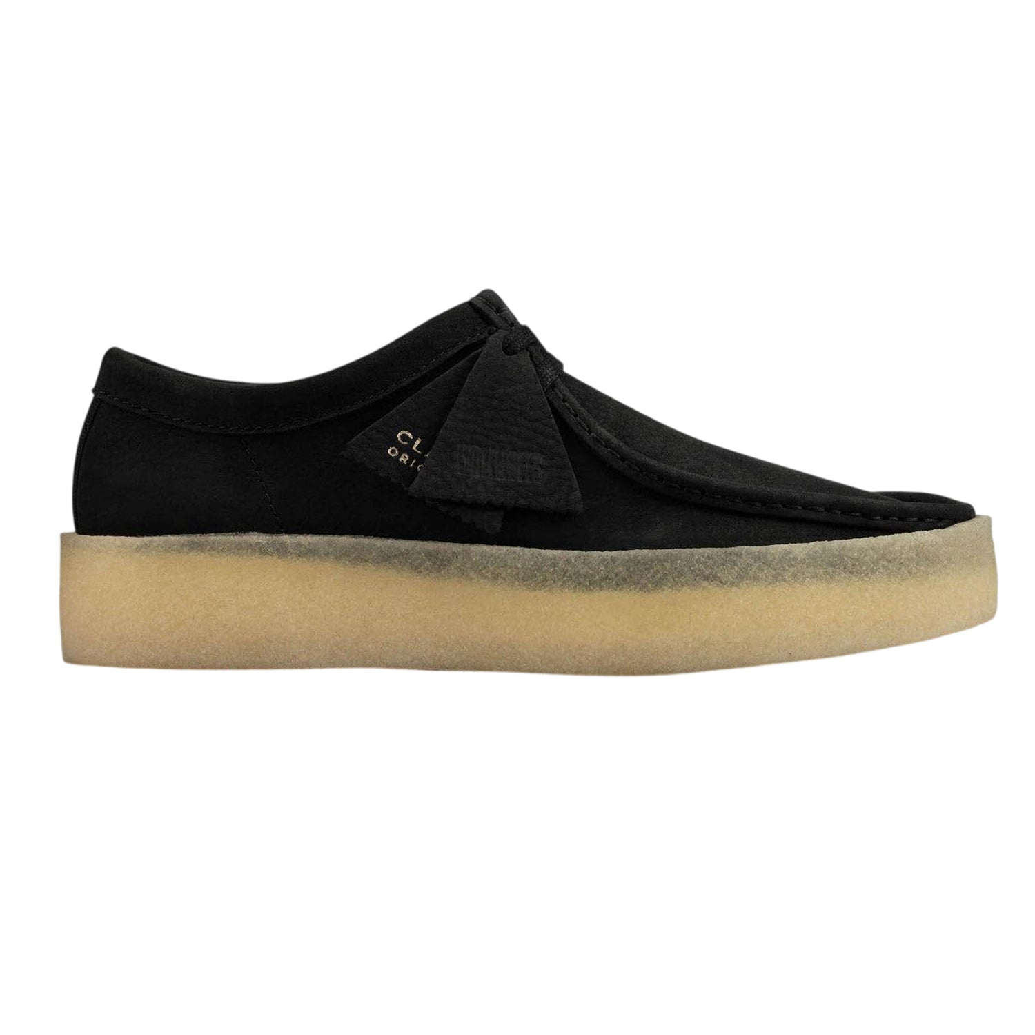 Black - Front - Clarks Originals Mens Wallabee Cup Leather Moc Toe Boat Shoes