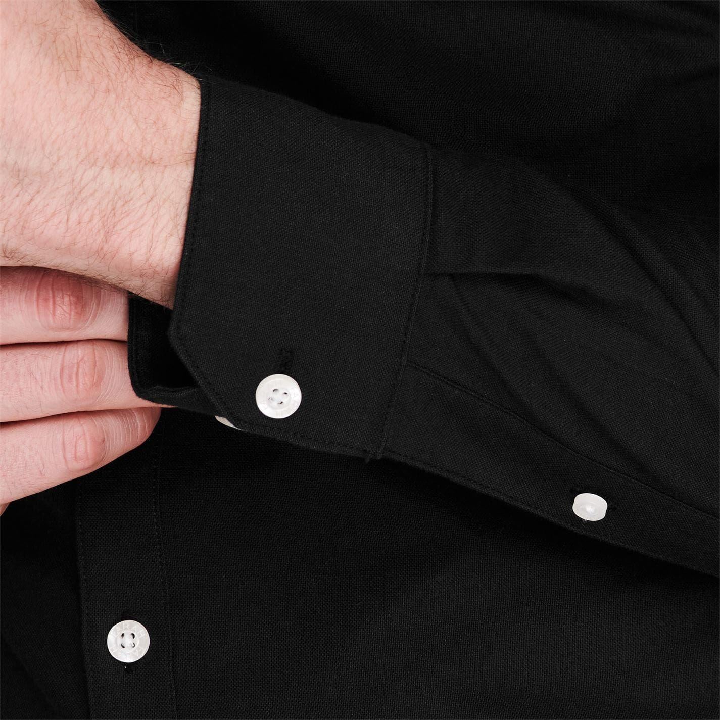 Black-Yellow - Pack Shot - Farah Mens Vintage Oxford Long-Sleeved Button-Down Shirt