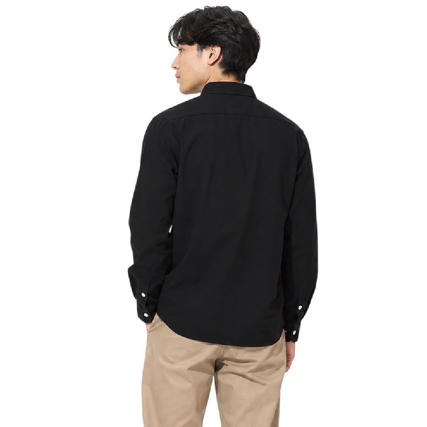 Black - Back - Farah Mens Vintage Oxford Long-Sleeved Button-Down Shirt