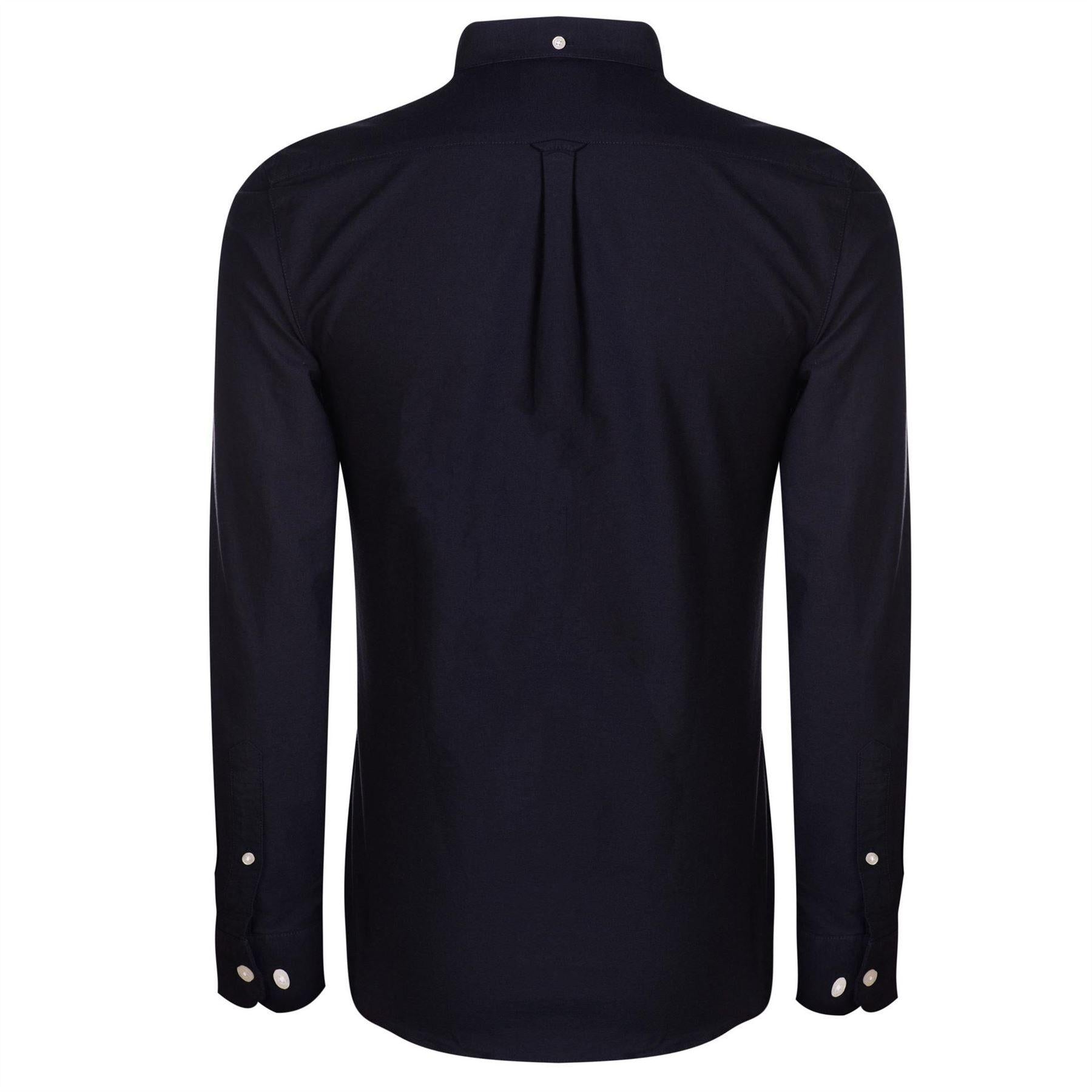 Navy - Back - Farah Mens Vintage Oxford Long-Sleeved Button-Down Shirt