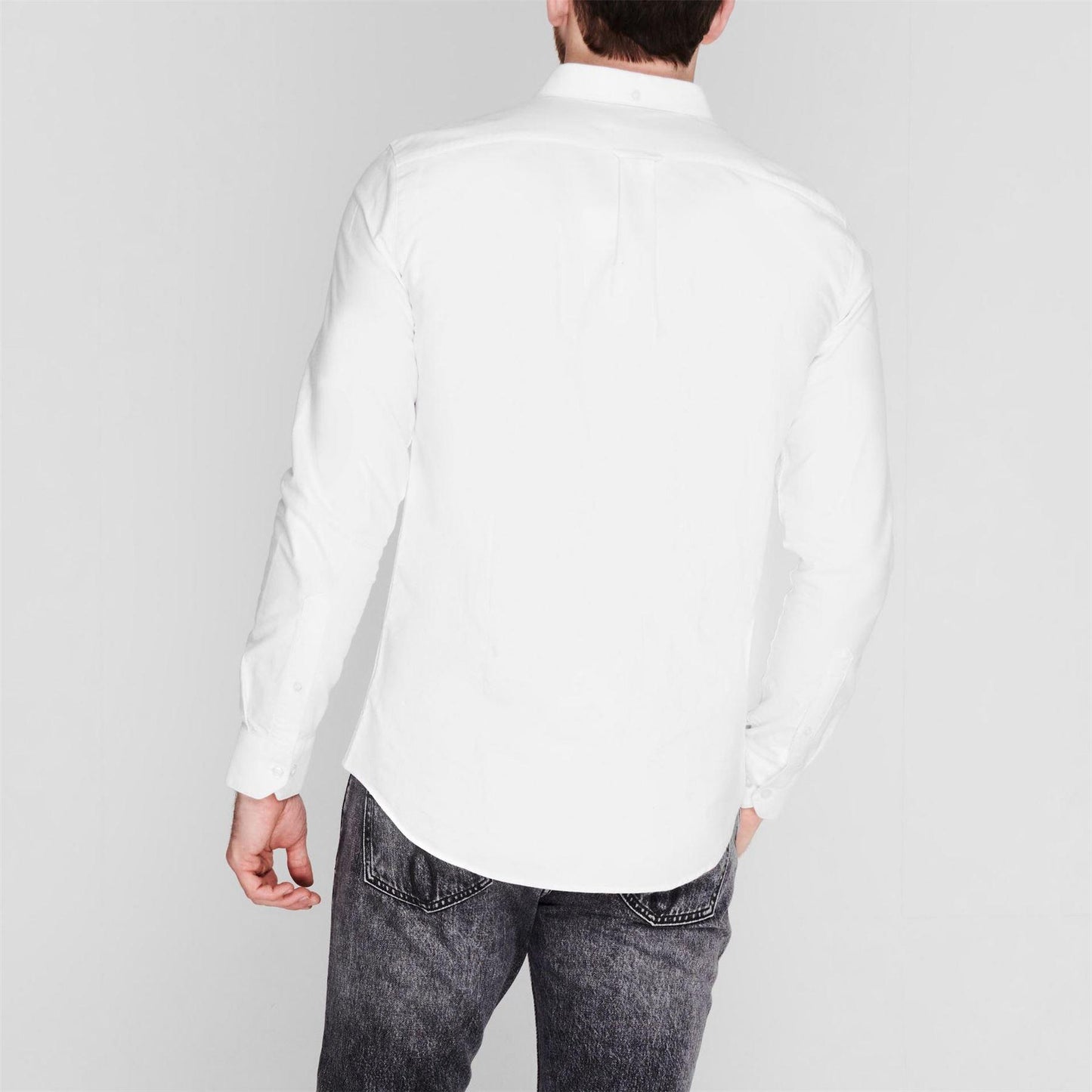 White - Lifestyle - Farah Mens Vintage Oxford Long-Sleeved Button-Down Shirt