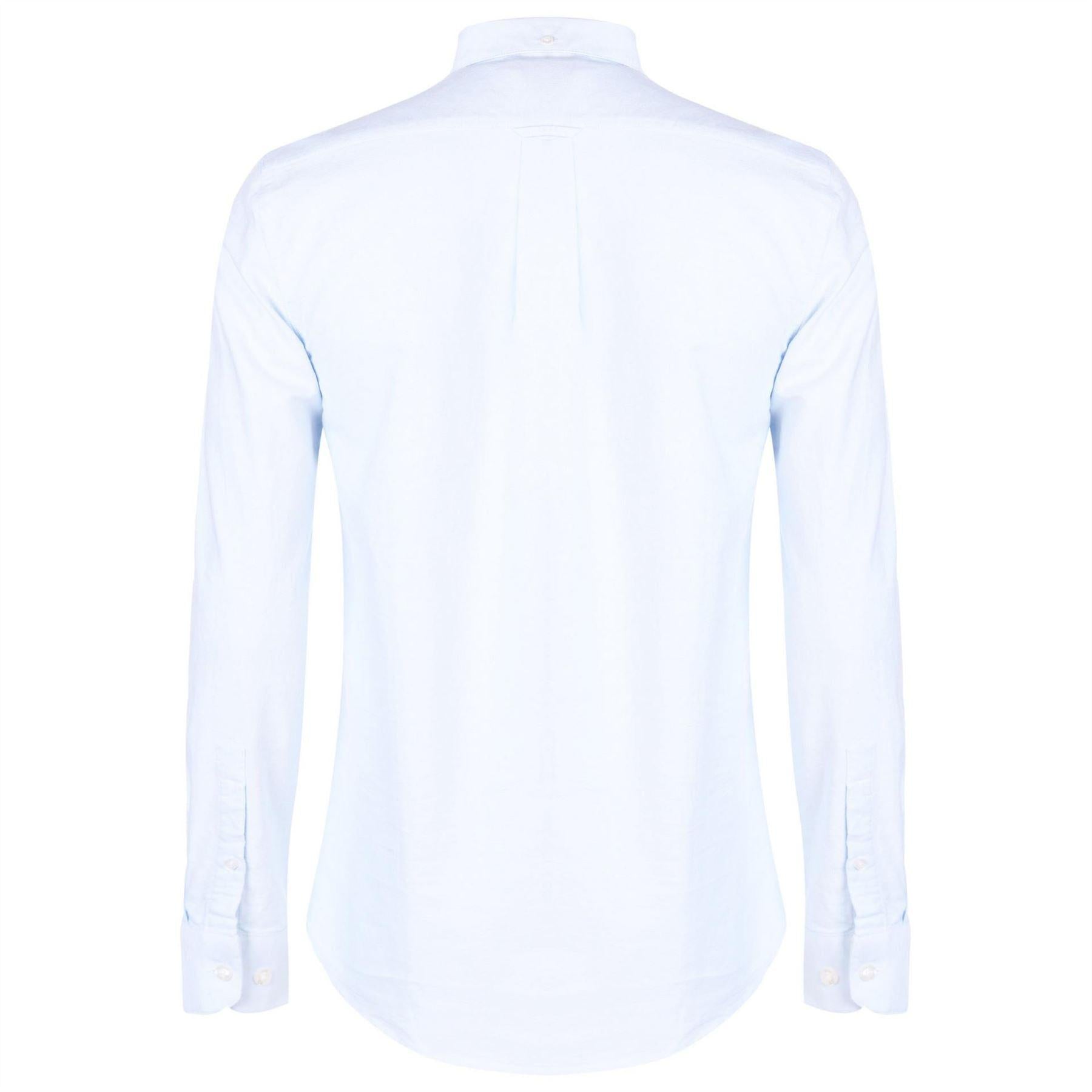 Sky Blue - Back - Farah Mens Vintage Oxford Long-Sleeved Button-Down Shirt