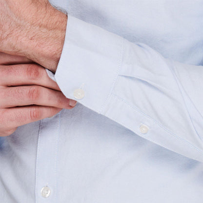 Sky Blue - Pack Shot - Farah Mens Vintage Oxford Long-Sleeved Button-Down Shirt