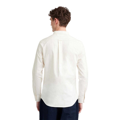 Ecru - Back - Farah Mens Vintage Oxford Long-Sleeved Button-Down Shirt