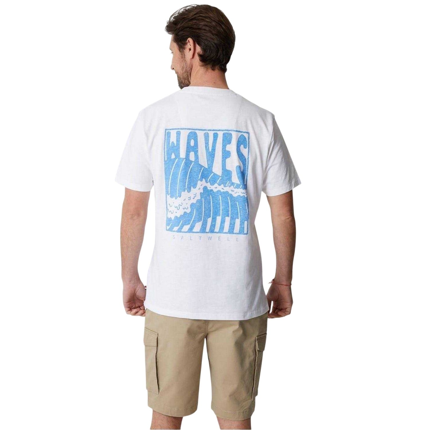 White - Back - Saltwell Mens Argyle Waves Regular T-Shirt
