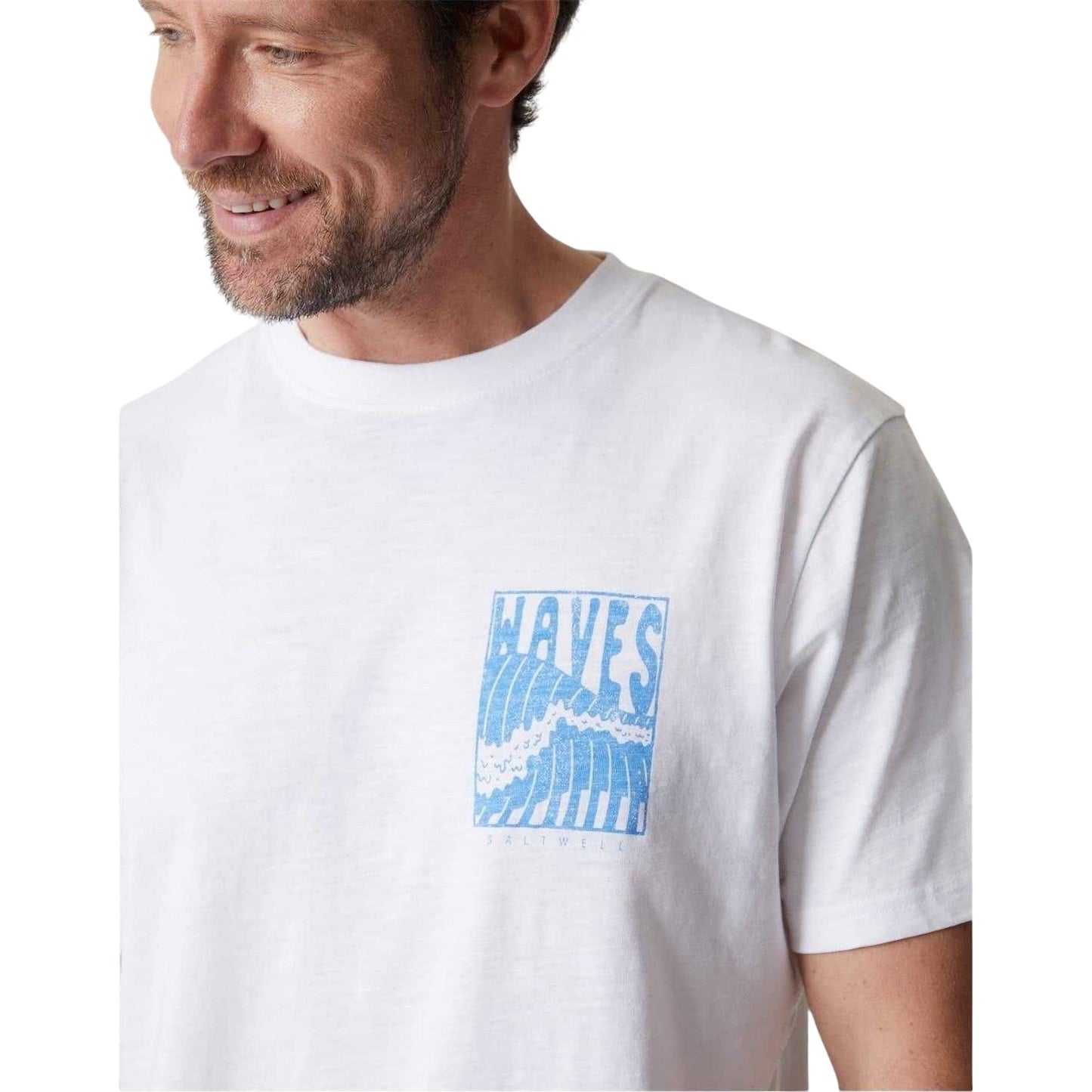 White - Lifestyle - Saltwell Mens Argyle Waves Regular T-Shirt