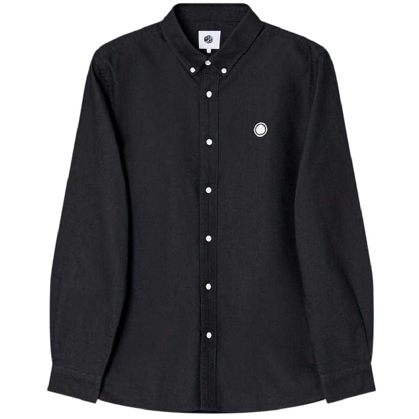 Black - Front - Pretty Green Mens Oxford Long-Sleeved Button-Down Shirt