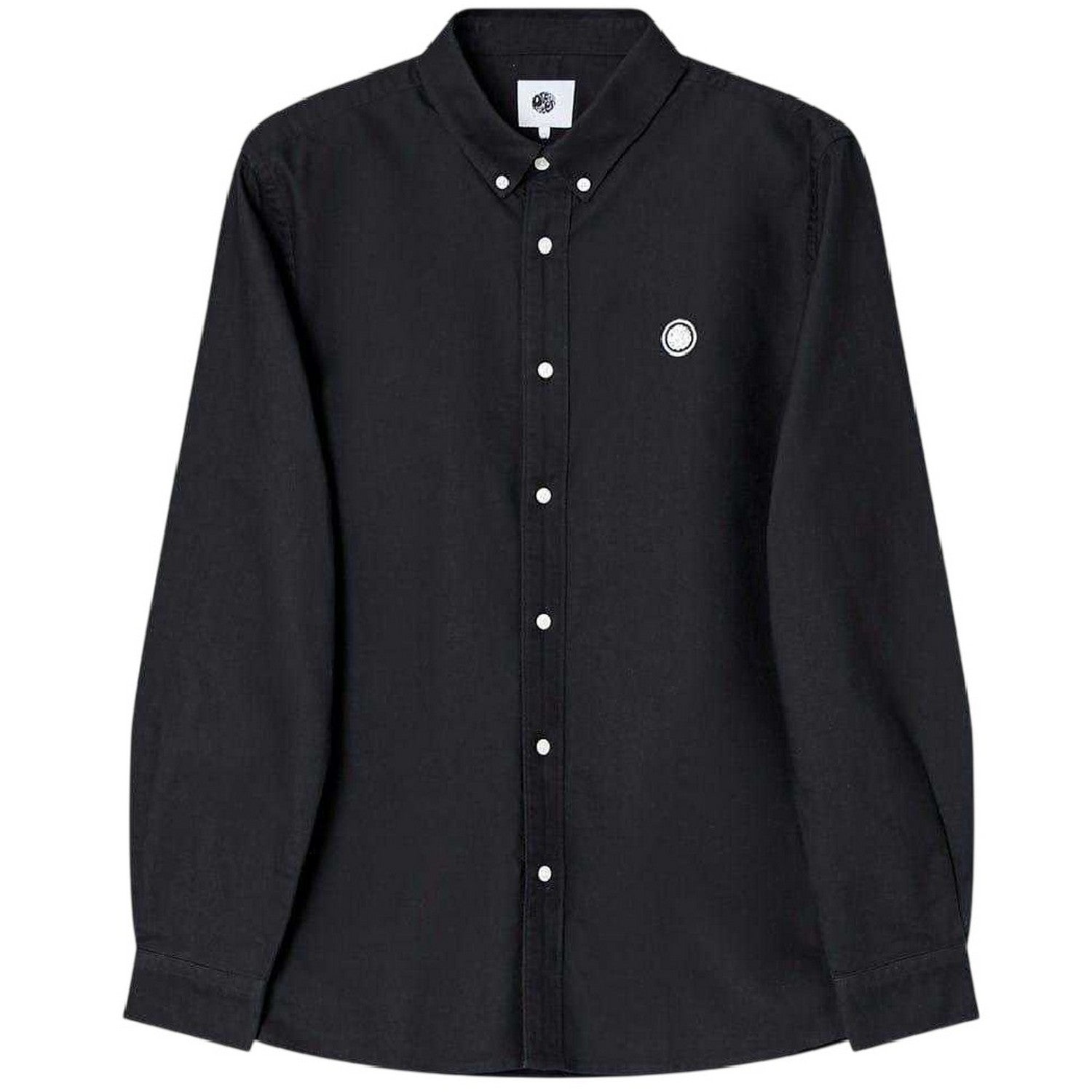 Black - Front - Pretty Green Mens Oxford Long-Sleeved Button-Down Shirt