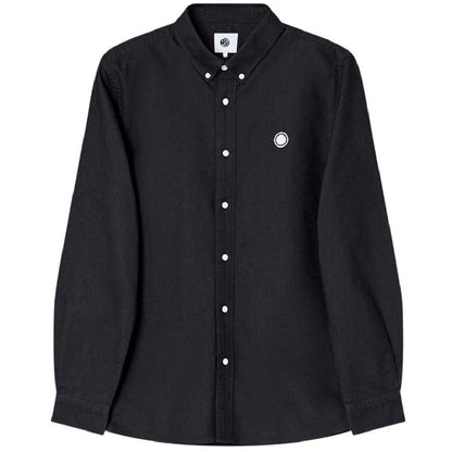Black - Front - Pretty Green Mens Oxford Long-Sleeved Button-Down Shirt