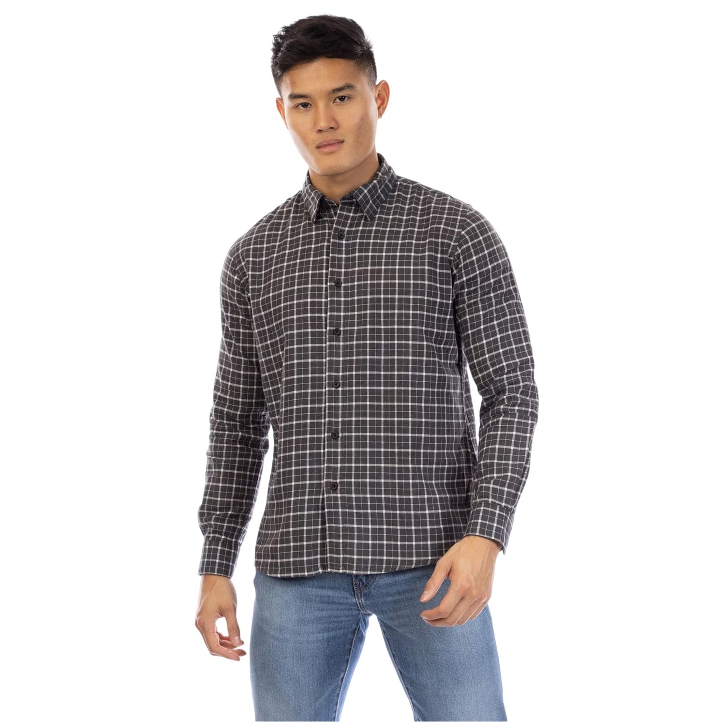 Multicoloured - Front - Peter Werth Mens Kiplin Plaid Long-Sleeved Button-Down Shirt