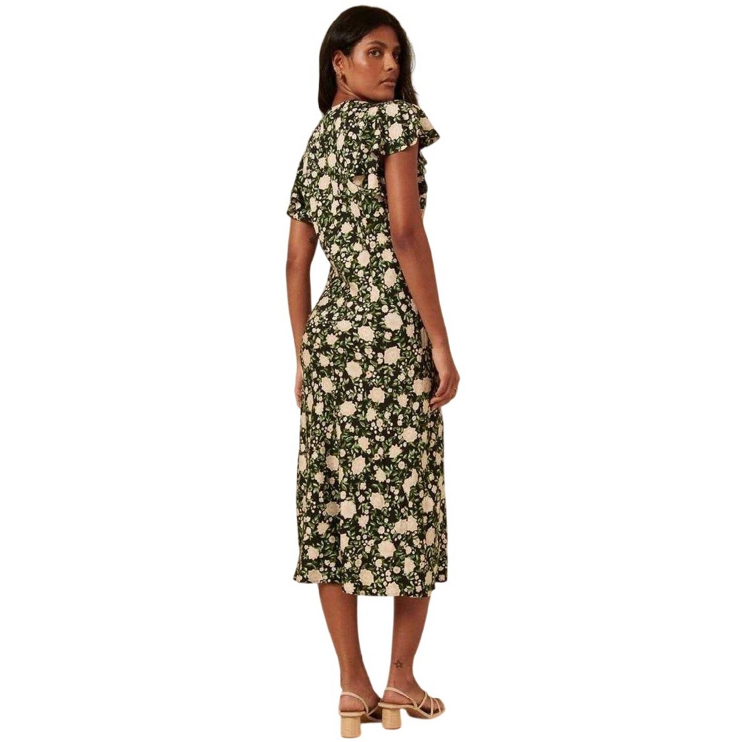 Black - Back - Nobody´s Child Womens-Ladies Martha Floral V Neck Midi Dress