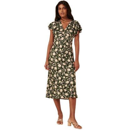 Black - Front - Nobody´s Child Womens-Ladies Martha Floral V Neck Midi Dress