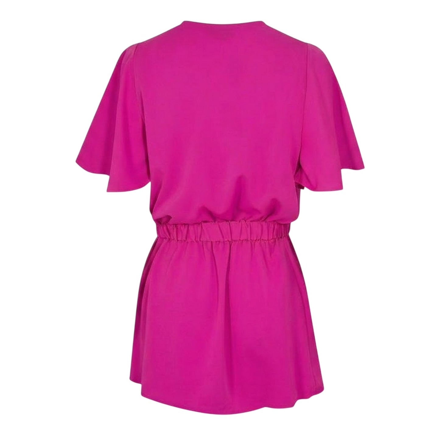 Hot Pink - Back - Ax Womens-Ladies Belted Flutter Wrap Top