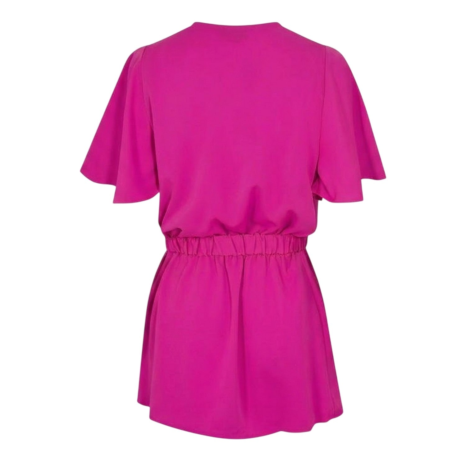 Hot Pink - Back - Ax Womens-Ladies Belted Flutter Wrap Top