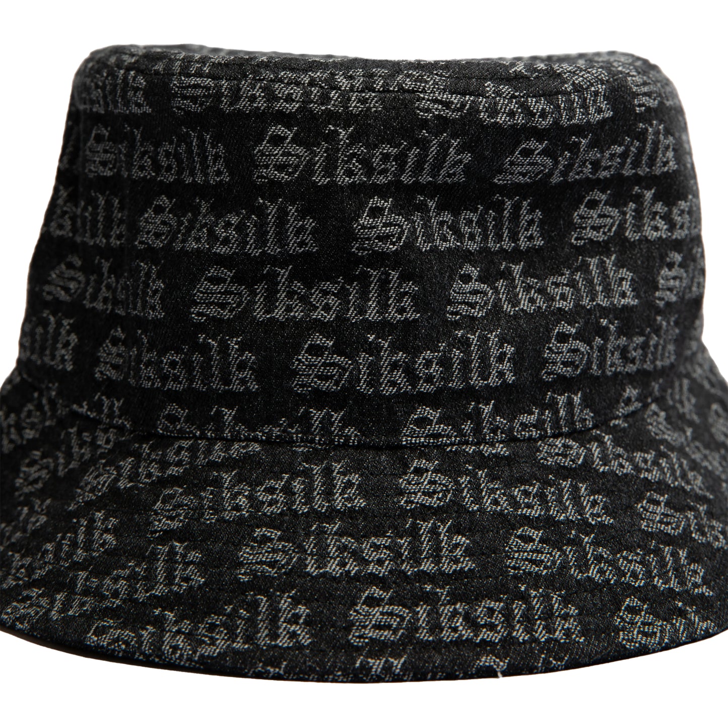 Black - Side - SikSilk Jacquard Denim Bucket Hat