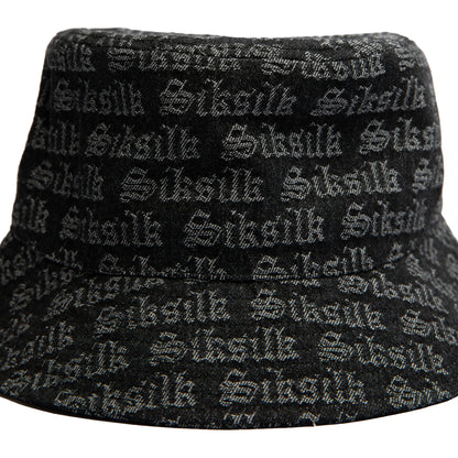 Black - Side - SikSilk Jacquard Denim Bucket Hat