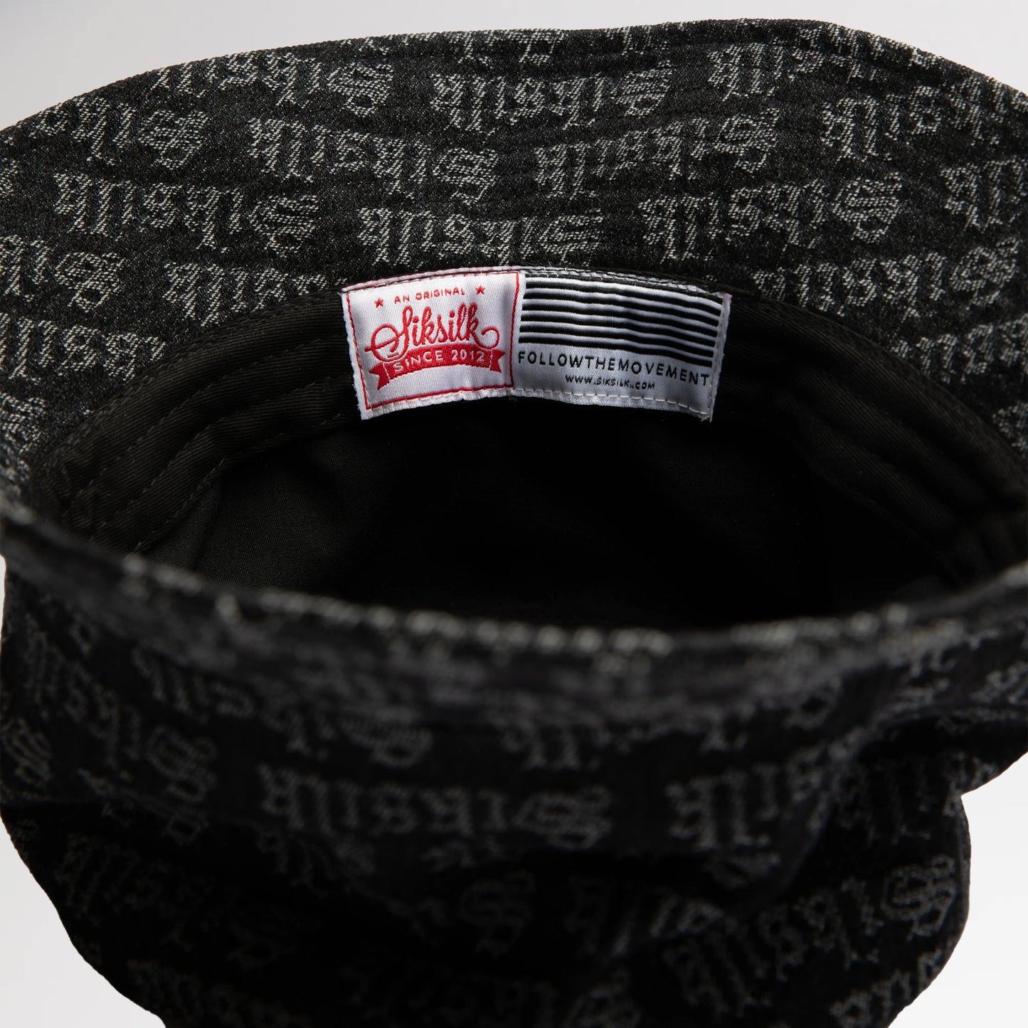 Black - Back - SikSilk Jacquard Denim Bucket Hat