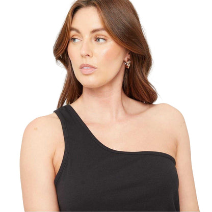 Black - Lifestyle - Be You Womens-Ladies Ribbed One Shoulder Top