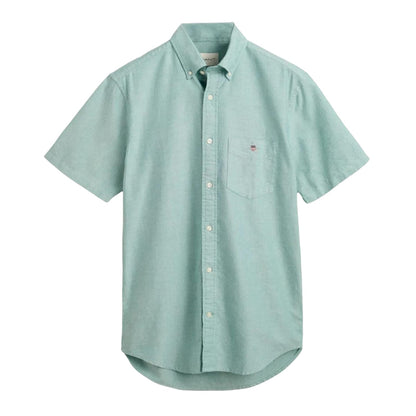 Green - Front - Gant Mens Classic Oxford Short-Sleeved Button-Down Shirt