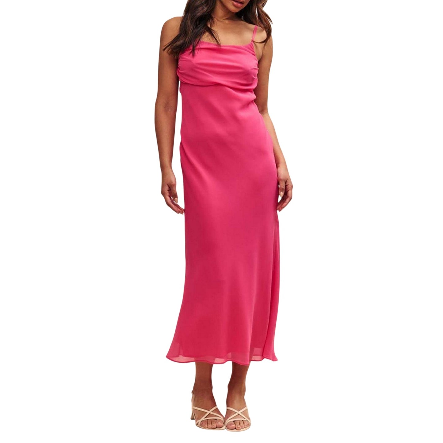 Pink - Side - Nobody´s Child Womens-Ladies Spaghetti Strap Midaxi Dress
