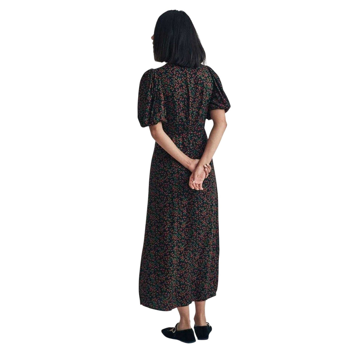 Multicoloured - Back - Nobody´s Child Womens-Ladies Puff Sleeve Midi Dress