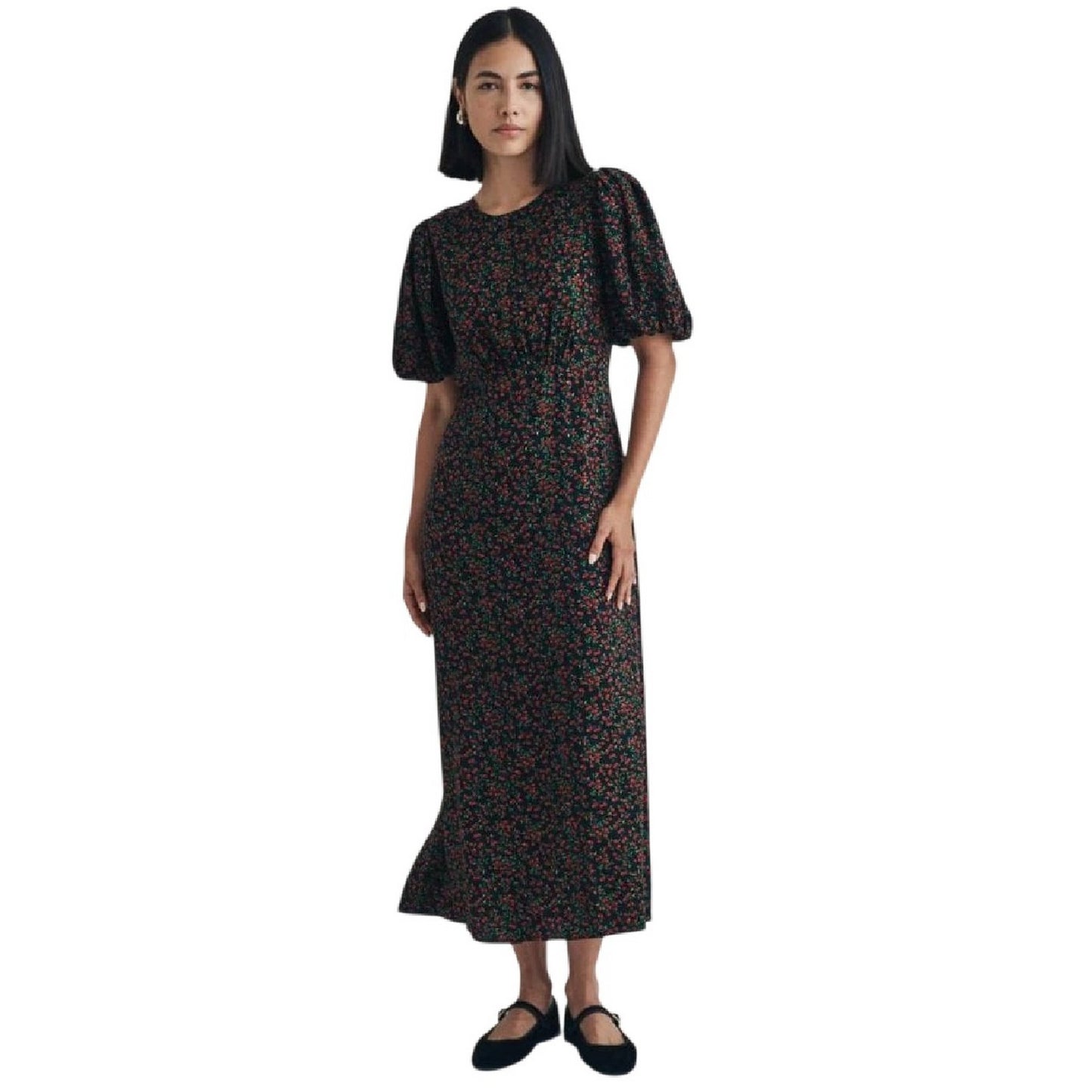 Multicoloured - Front - Nobody´s Child Womens-Ladies Puff Sleeve Midi Dress
