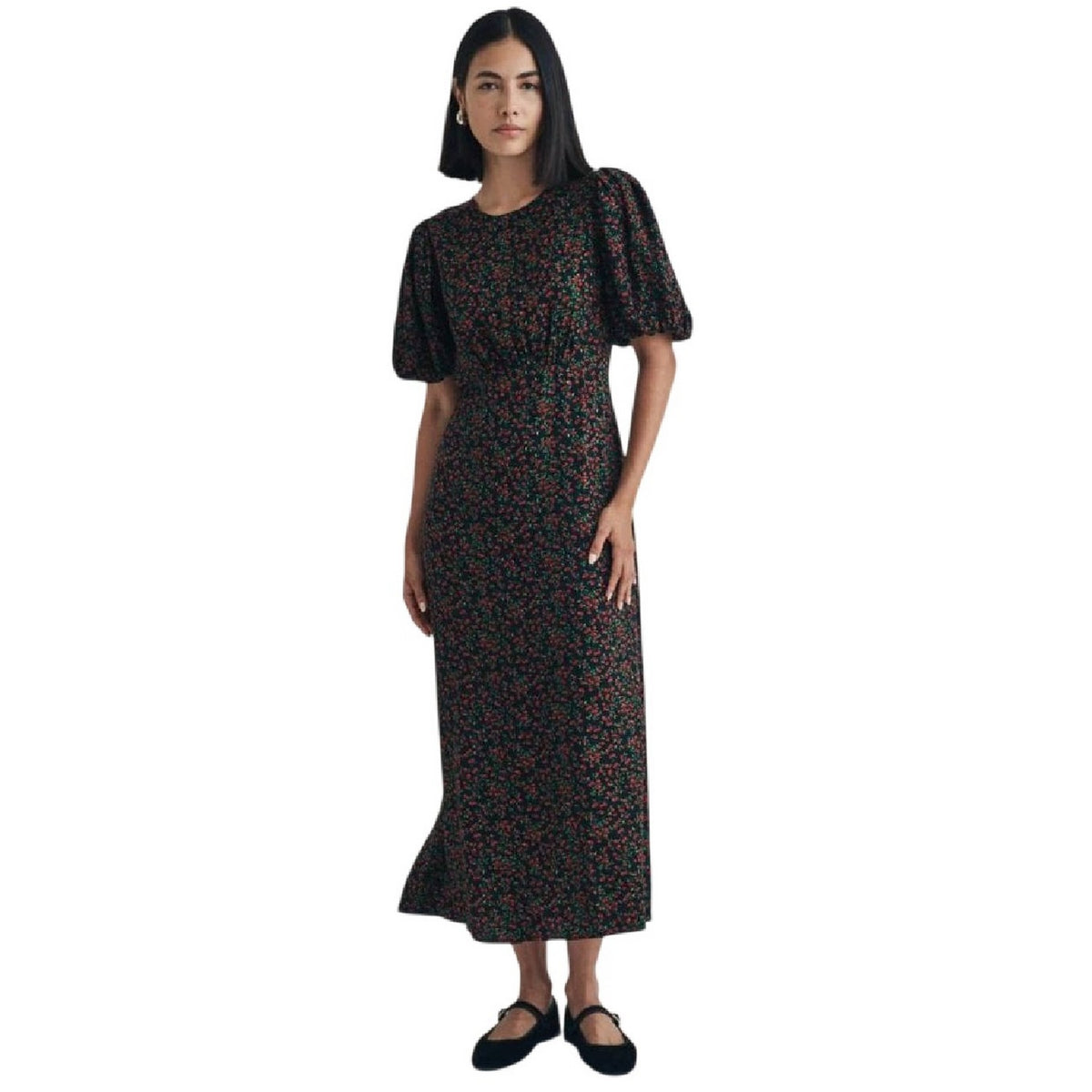 Multicoloured - Front - Nobody´s Child Womens-Ladies Puff Sleeve Midi Dress