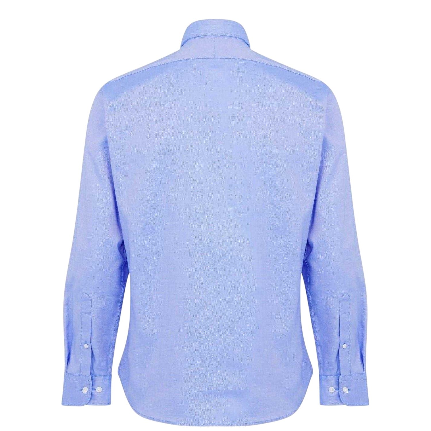 Blue - Back - Haines and Bonner Mens Oxford Tailored Long-Sleeved Button-Down Shirt